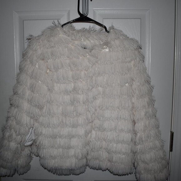 SHE + Sky Faux White Shag Teddy Jacket cruella de vil costume idea - Picture 5 of 6